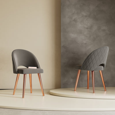 Leo Dining Chair With Rose Glod Leg Space Grey