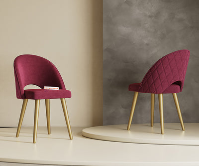 Leo Dining Chair With powder coating Leg- Red wine