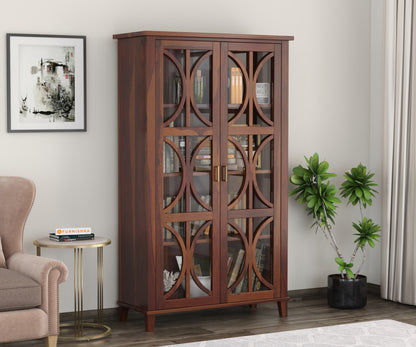 Levin Sheesham Wood Two Door Book Shelf - Furnishka 