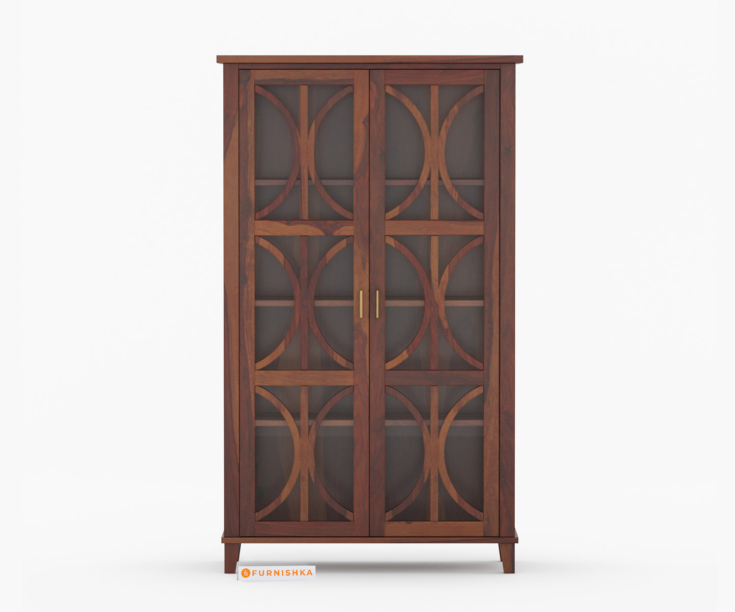 Levin Sheesham Wood Two Door Book Shelf - Furnishka 