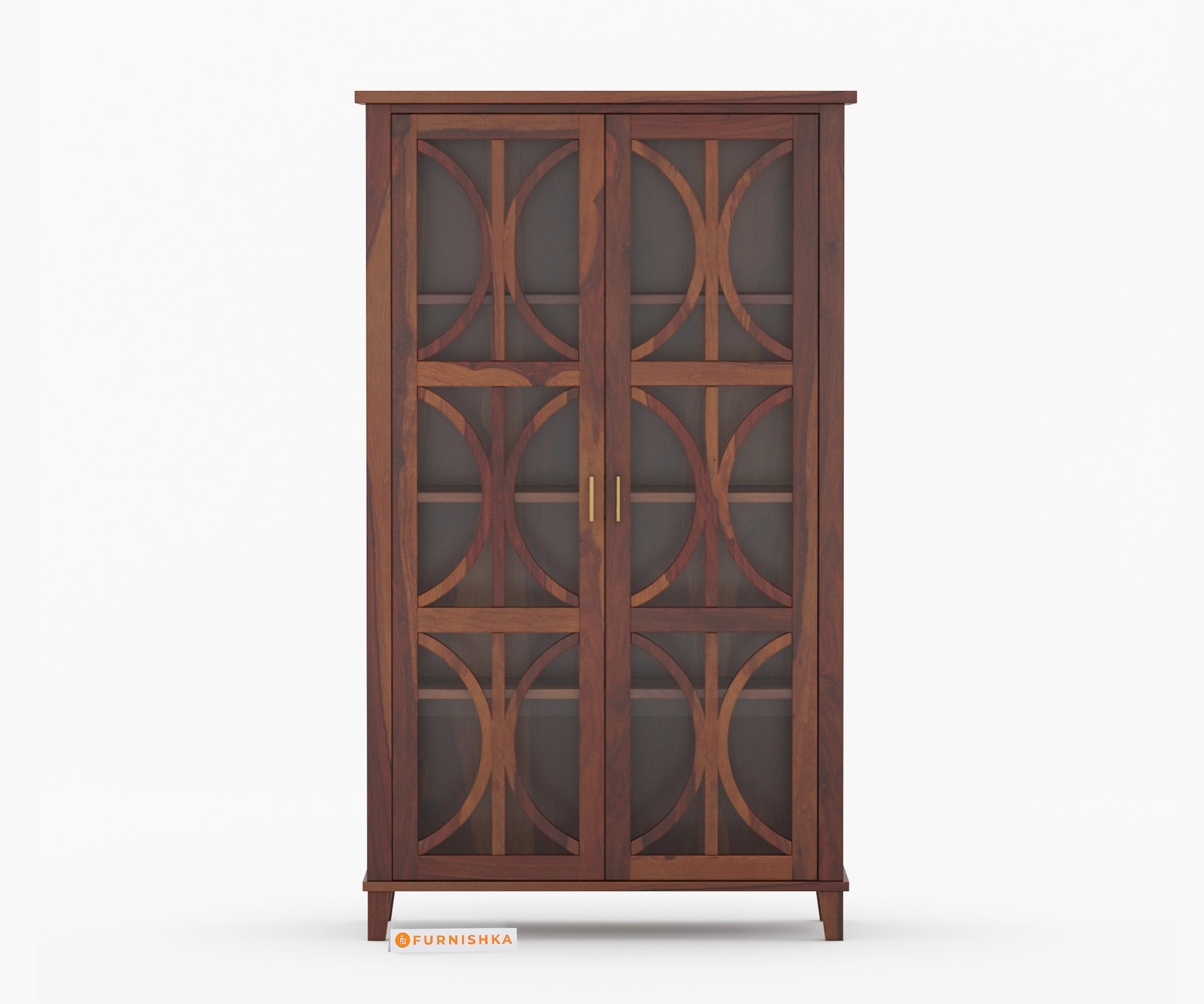 Levin Sheesham Wood Two Door Book Shelf - Furnishka 