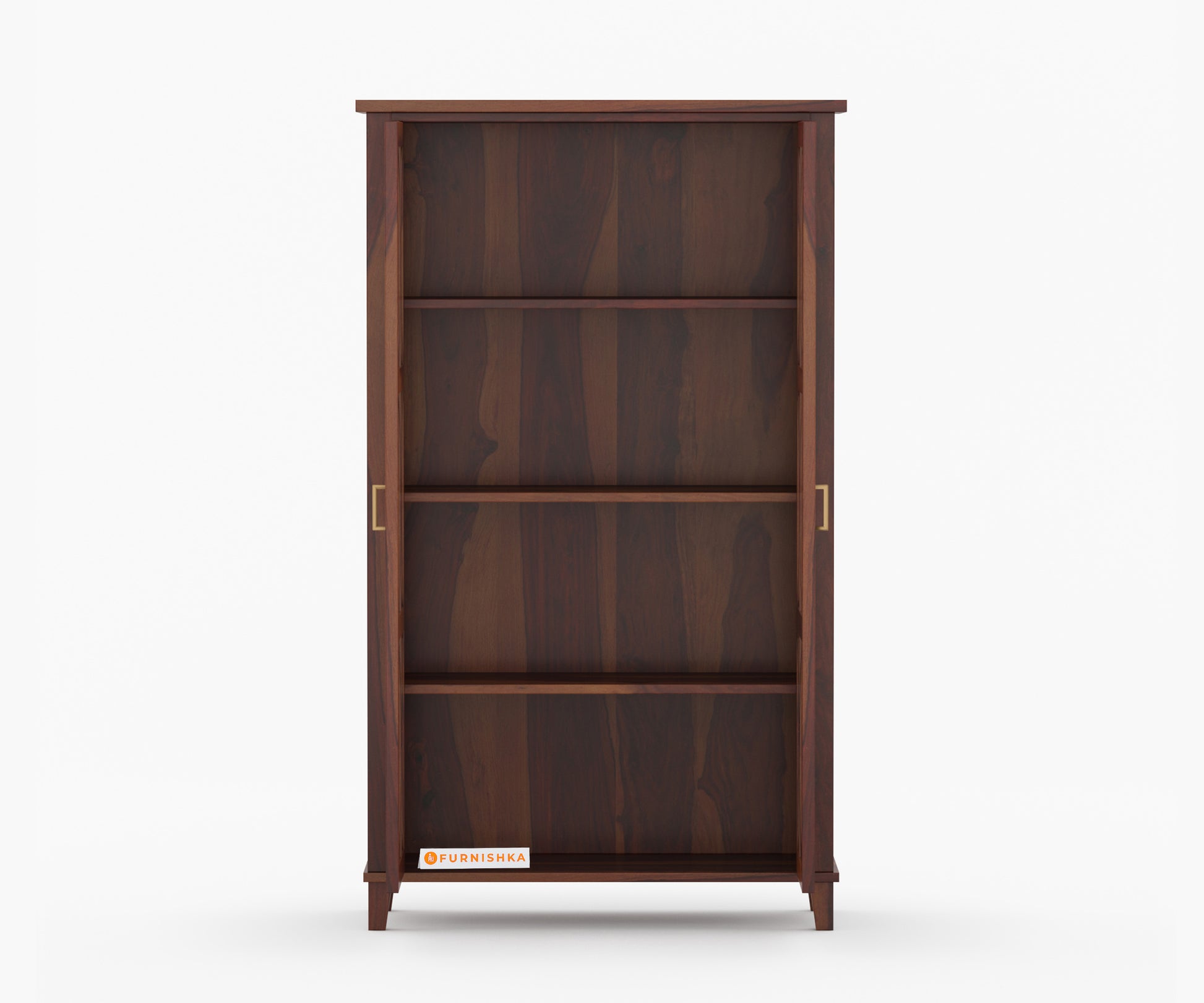 Levin Sheesham Wood Two Door Book Shelf - Furnishka 