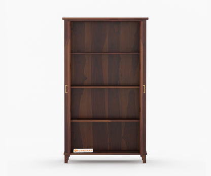 Levin Sheesham Wood Two Door Book Shelf - Furnishka 