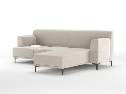 Liam 2 Seater L Shape Sofa RHS - Light Beige - Furnishka