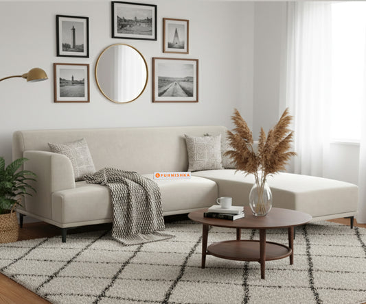 Liam 2 Seater L Shape Sofa RHS - Light Beige - Furnishka