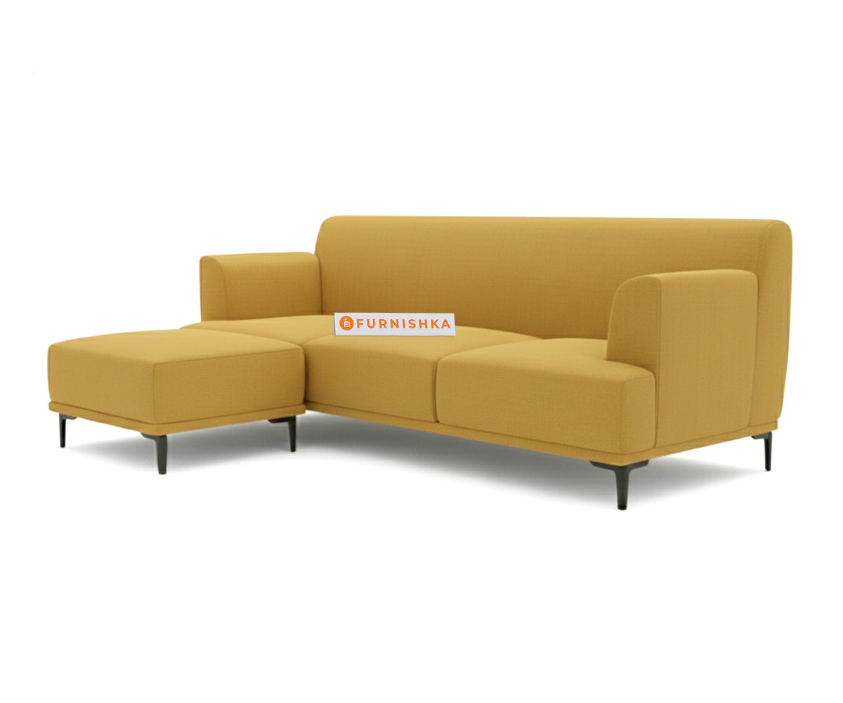 Liam 2 Seater L Shape Sofa LHS - Mustard Yellow - Furnishka