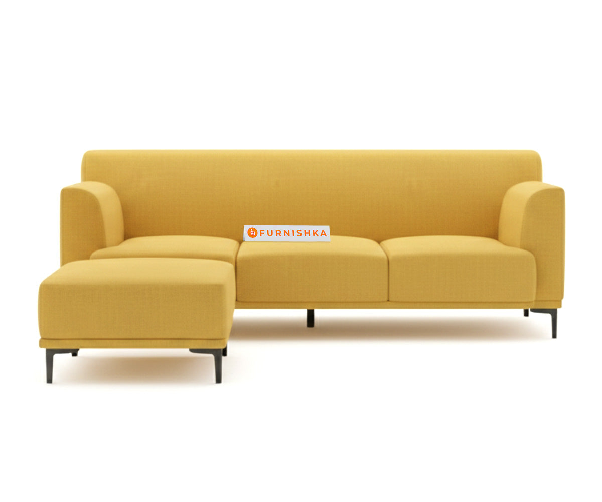 Liam 2 Seater L Shape Sofa LHS - Mustard Yellow - Furnishka
