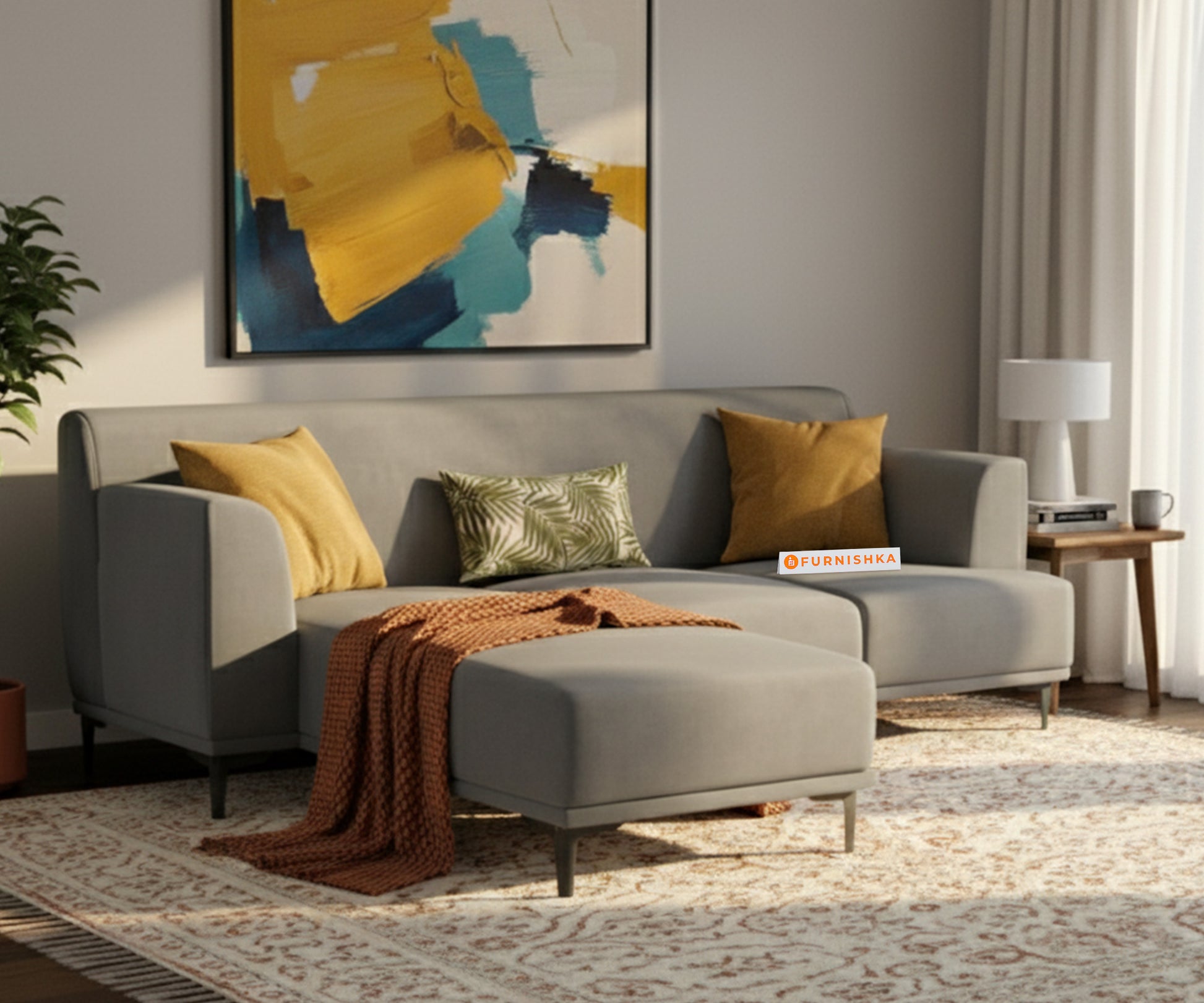 Liam 2 Seater L Shape Sofa LHS - Space Grey - Furnishka