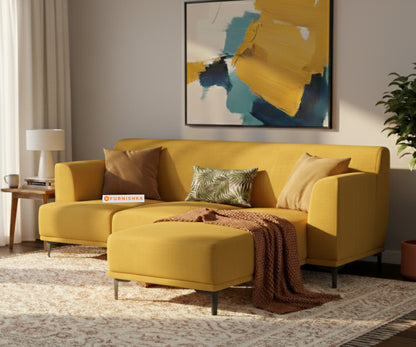 Liam 2 Seater L Shape Sofa RHS - Mustard Yellow - Furnishka