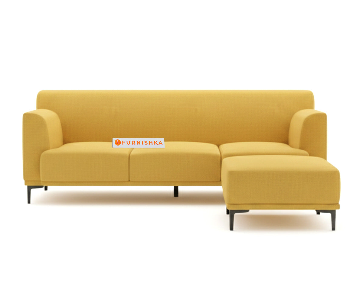 Liam 2 Seater L Shape Sofa RHS - Mustard Yellow - Furnishka