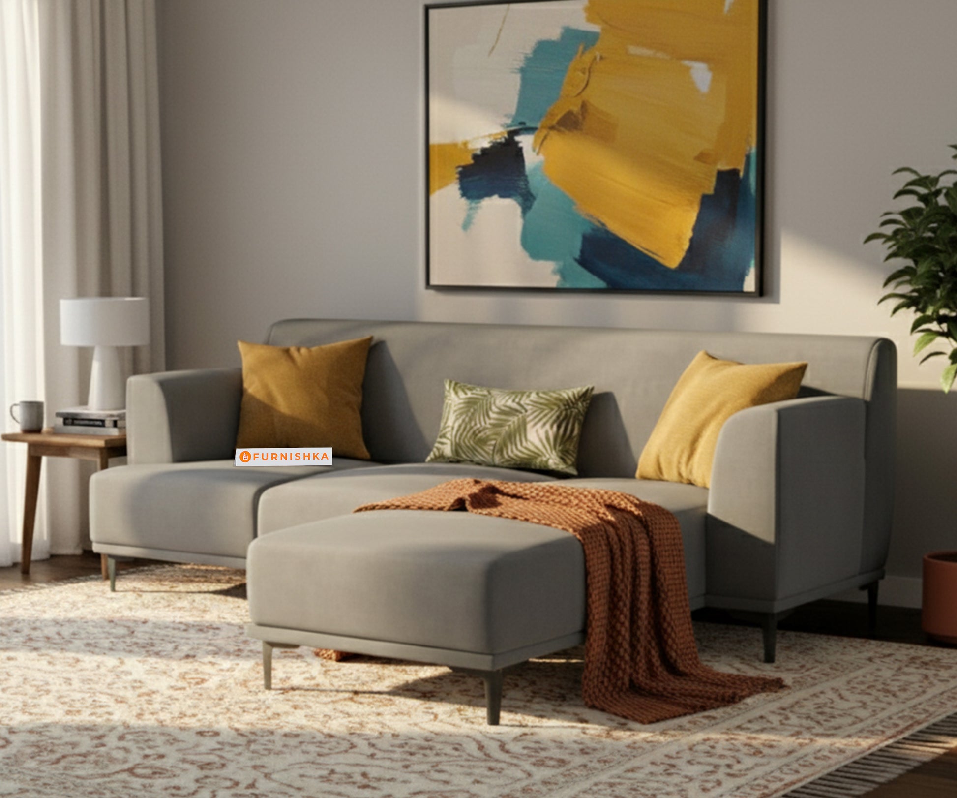 Liam 2 Seater L Shape Sofa RHS - Space Grey - Furnishka