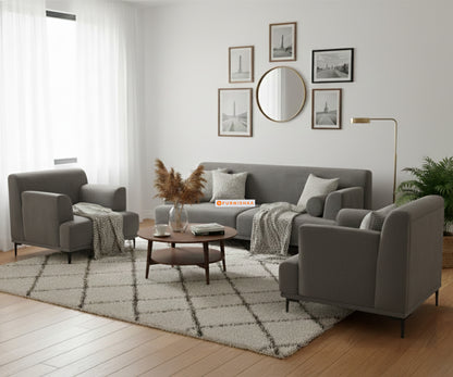 Liam 3+1+1 Seater Sofa Set - Grey - Furnishka 