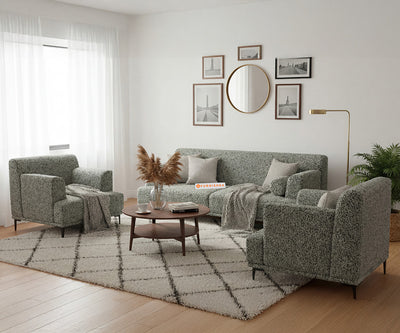 Liam 3+1+1 Seater Sofa Set With Anthology Fabric Green