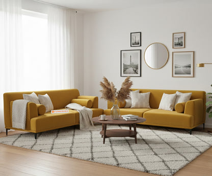 Liam 3+2 Seater Sofa Set - Mustard Yellow - Furnishka 