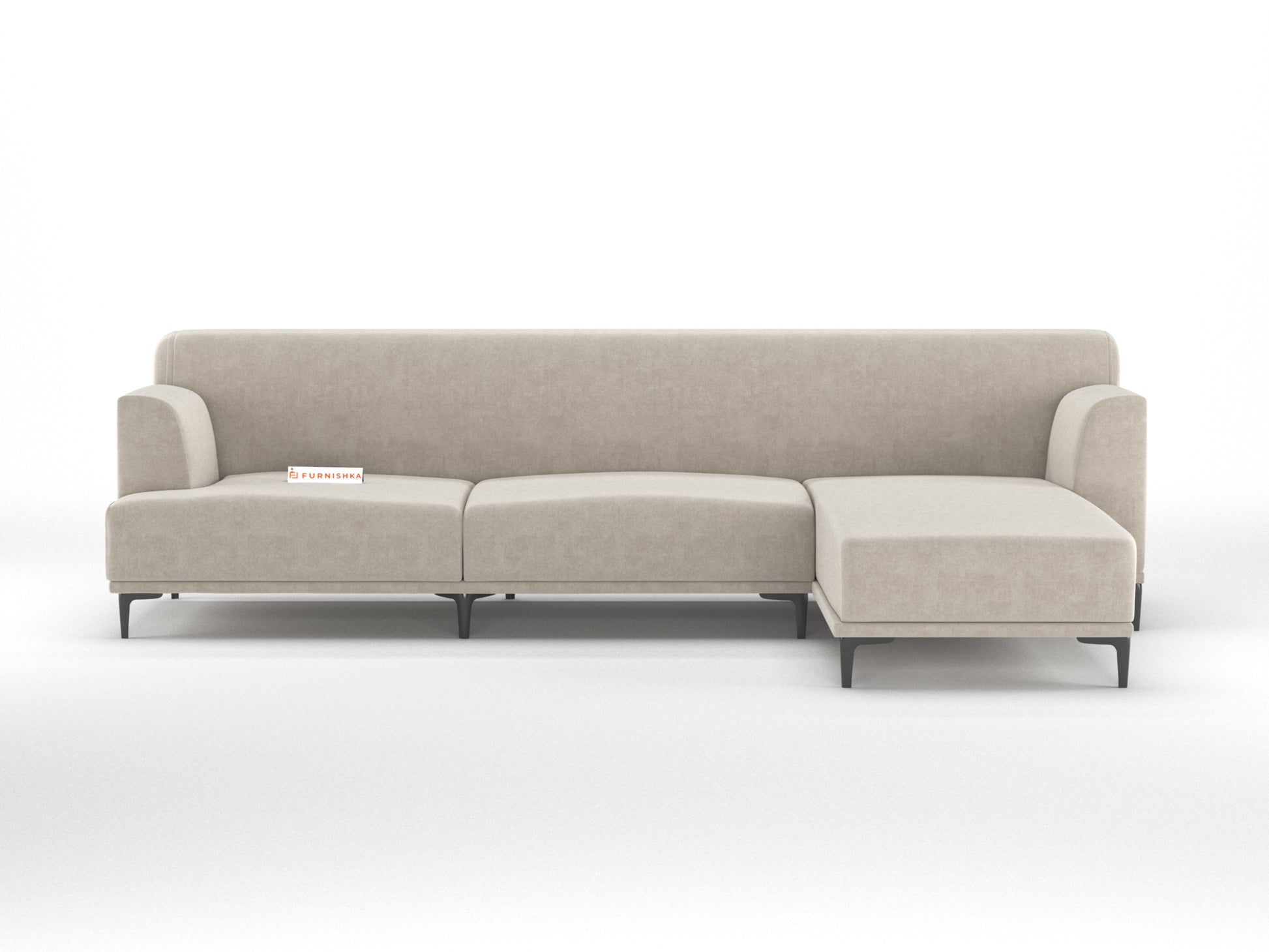 Liam 3 Seater L Shape Sofa - RHS Light Beige - Furnishka 