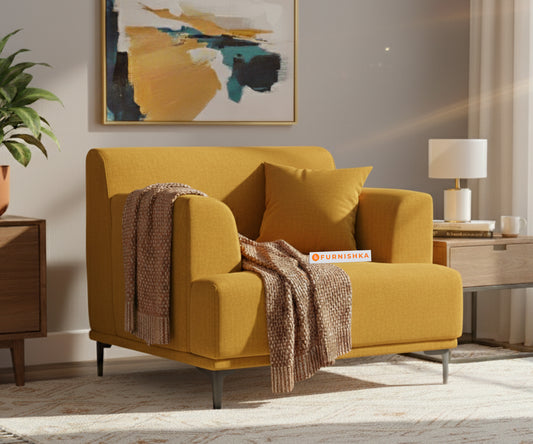 Liam Sofa 1 Seater Mustard Yellow - Furnishka 
