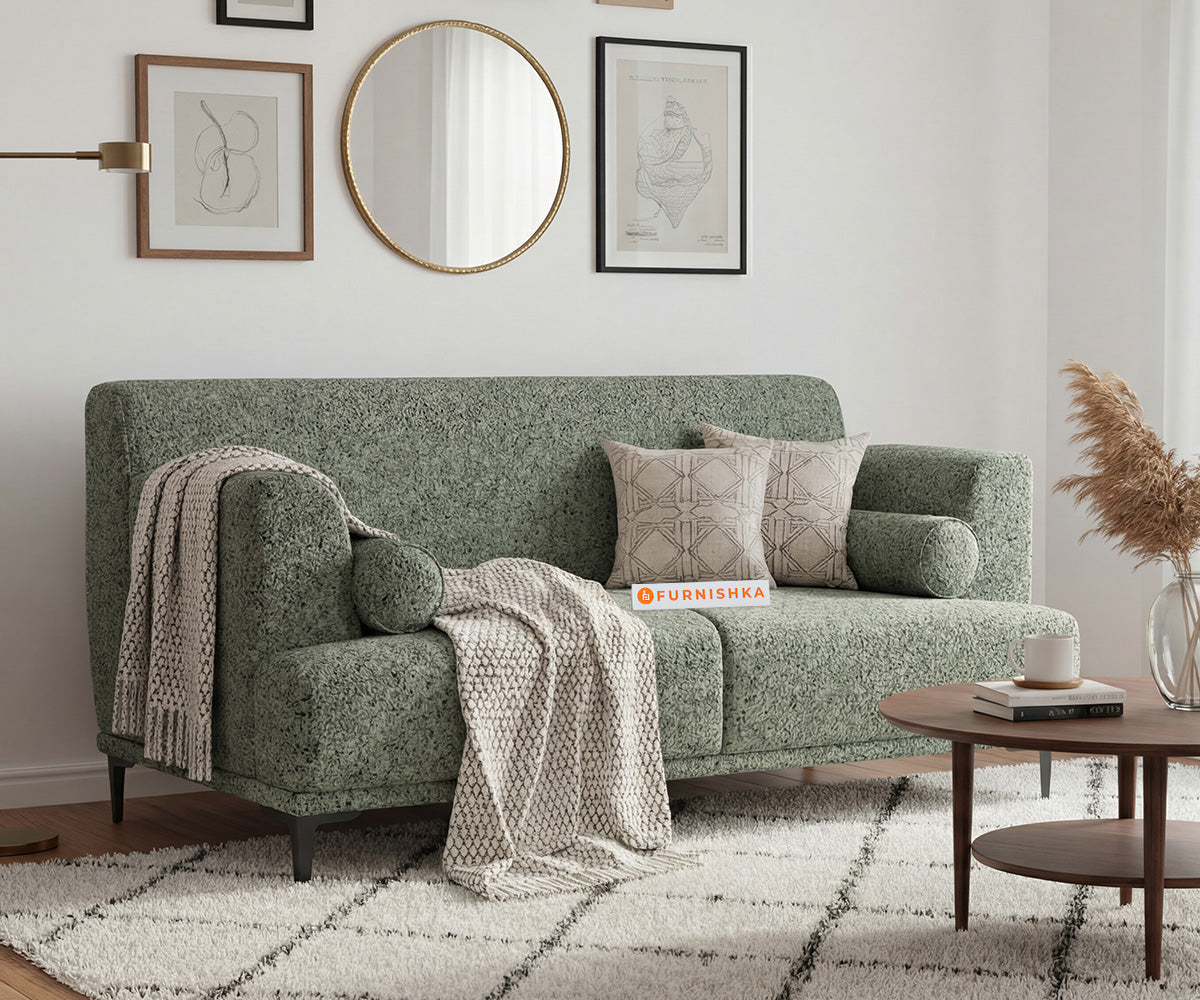 Liam Sofa 2 Seater with Anthology Fabric Green - Furnishka