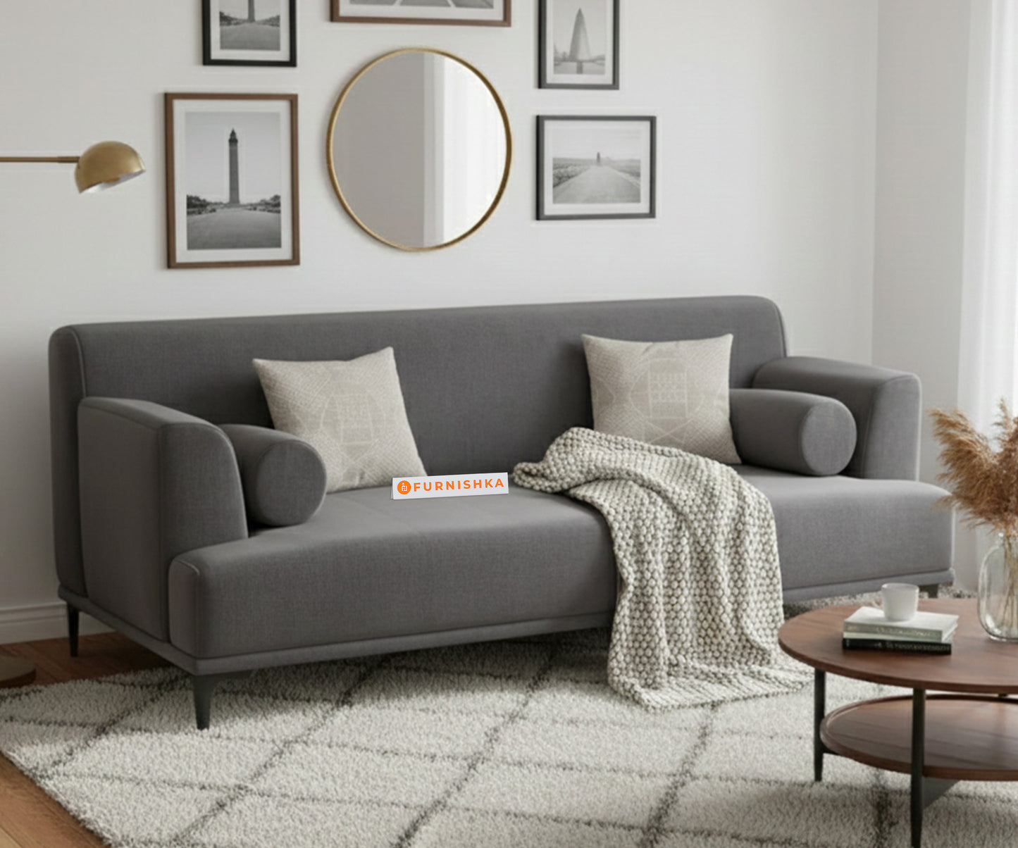 Liam Sofa 3 Seater Space Grey - Furnishka 