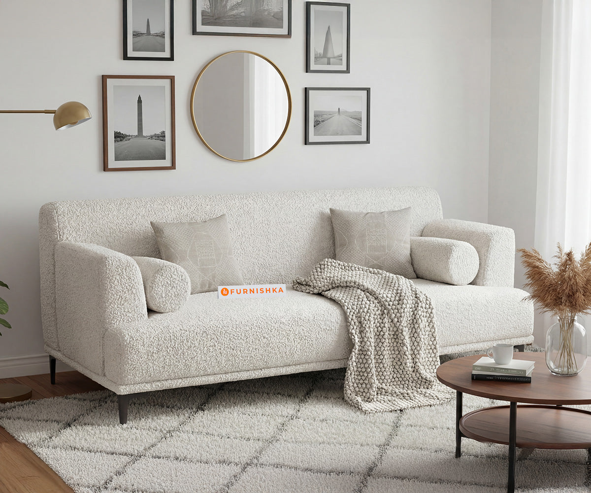 Liam Sofa 3 Seater With Anthology Fabric Light Beige - Furnishka