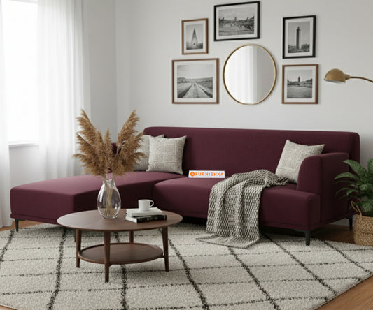 Liam 3 Seater L Shape Sofa - LHS Red Wine