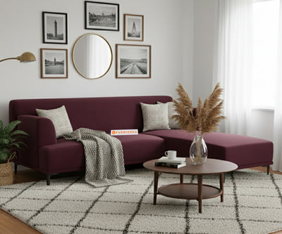 Liam 3 Seater L Shape Sofa - RHS Red Wine