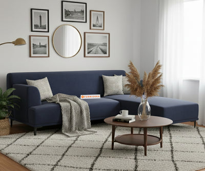 Liam 3 Seater L Shape Sofa - RHS Persian Blue