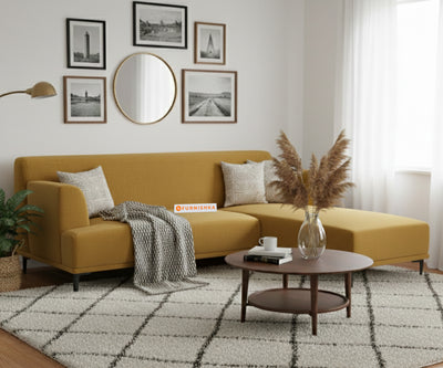 Liam 3 Seater L Shape Sofa - RHS Mustard Yellow