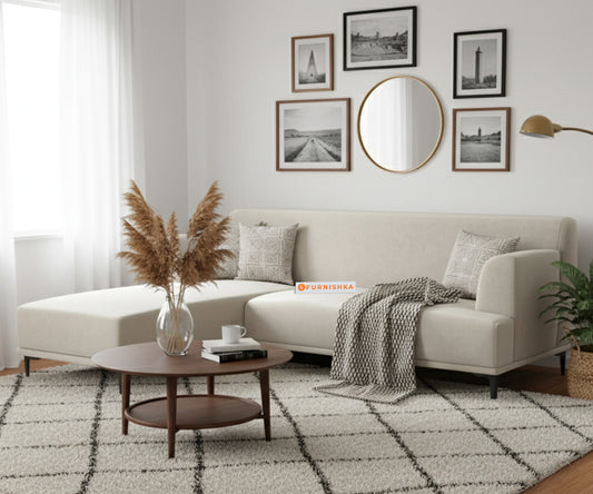 Liam Sofa 3 Seater L-Shape sofa Light Beige