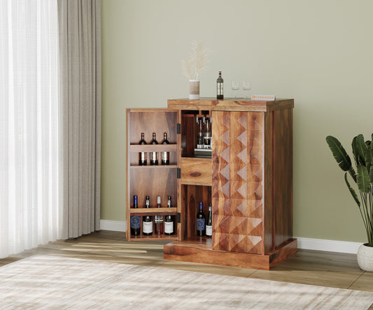 Lima Sheesham Wood Bar Cabinet - Furnishka 