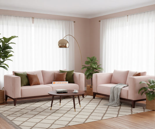 Linda 3+2 Seater Sofa Set Flamingo Pink - Furnishka 