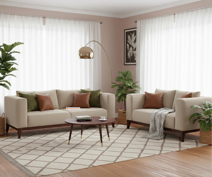 Linda 3+2 Seater Sofa Set Light beige - Furnishka 