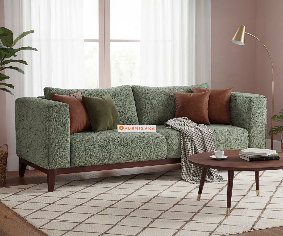 Linda 3 Seater Sofa Set With Anthology Fabric Green - Furnishka