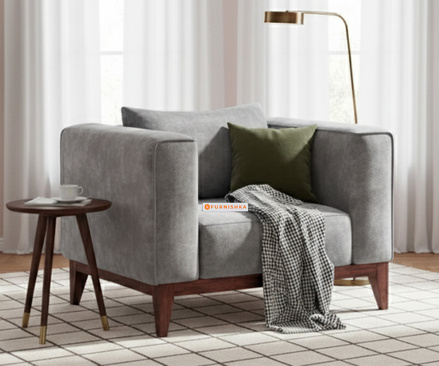 Linda Sofa 1 Seater Space Grey - Furnishka 