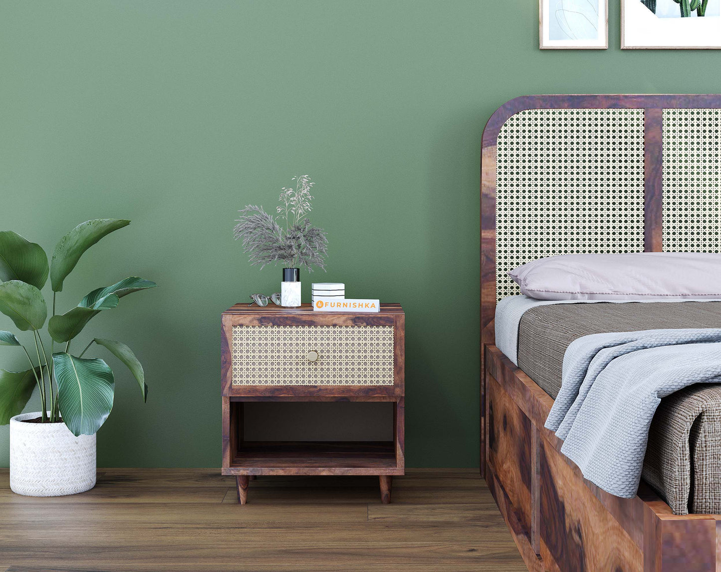 Amara Upper Drawer Bedside Table In Sheesham - Yoho - Furnishka 