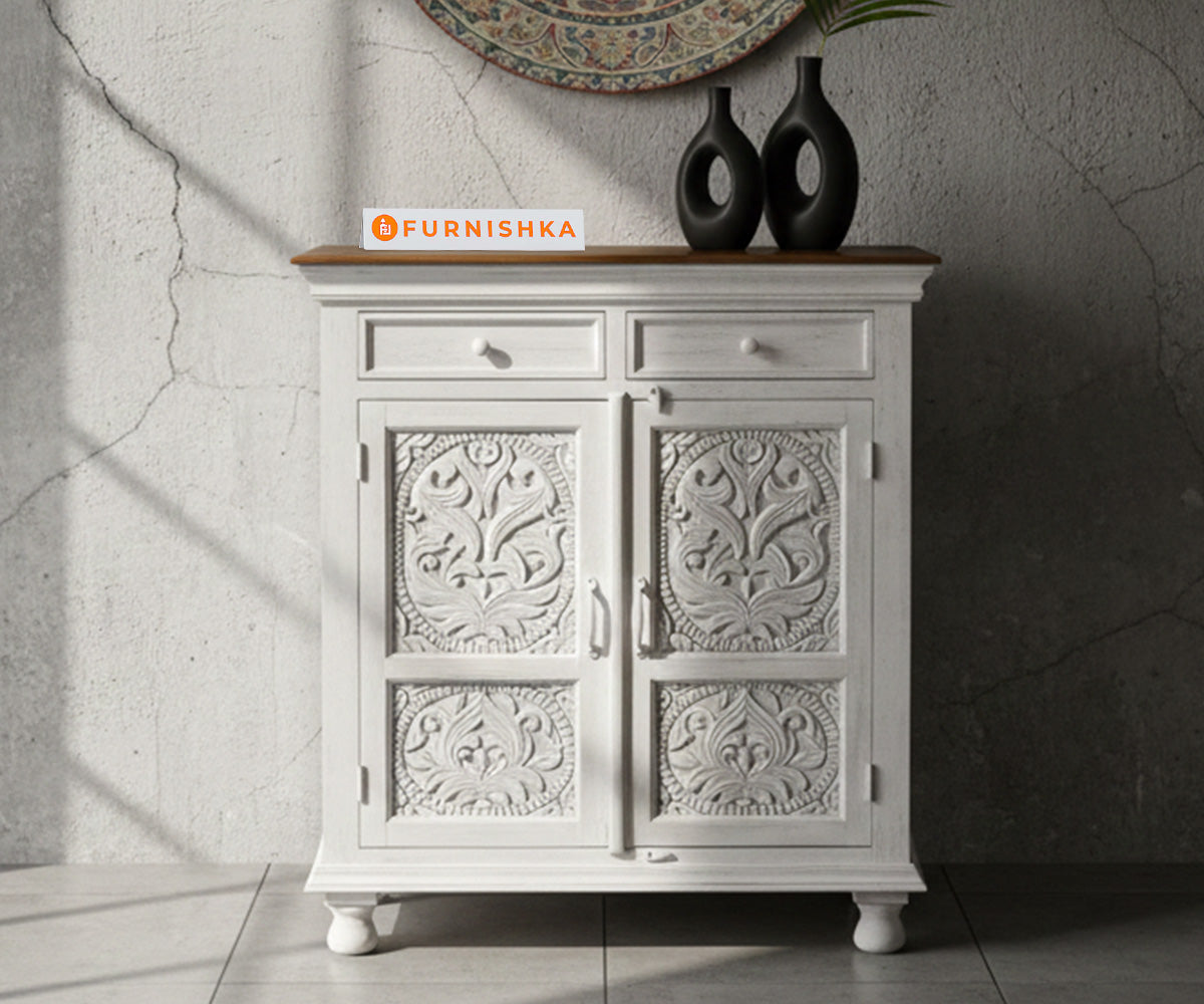 Lvory Two Door Cabinet Distressed - Furnishka 