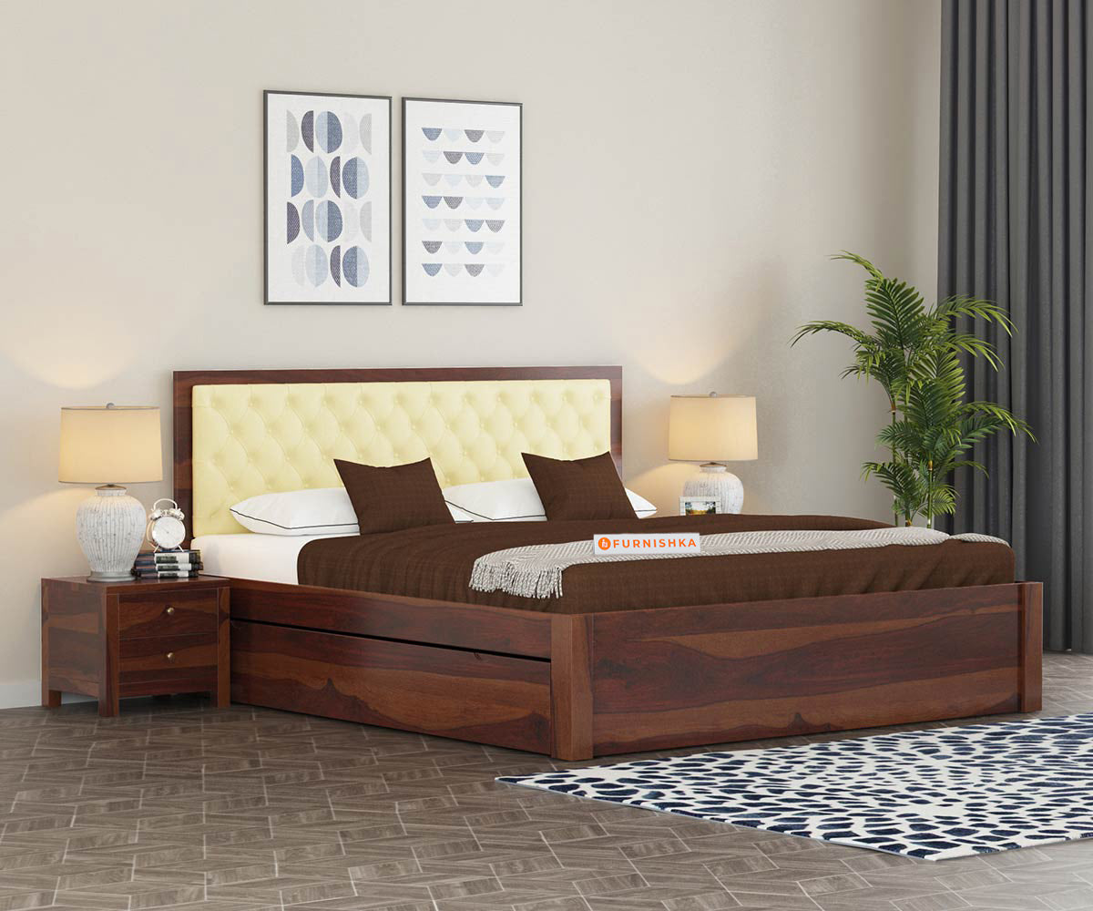 Marco Sheesham wood With Drawer Storage Bed - Queen Size