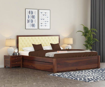 Marco Sheesham wood With Drawer Storage Bed - Queen Size