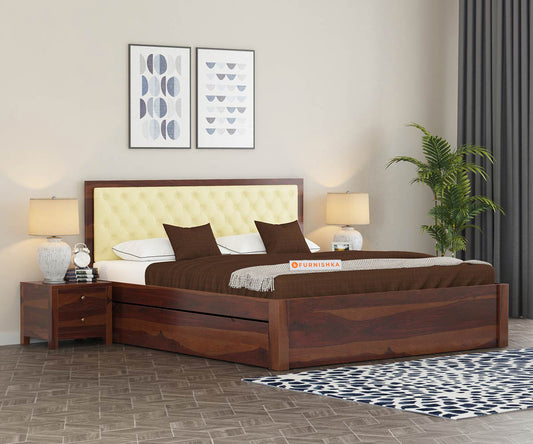 Marco Sheesham wood With Drawer Storage Bed - Queen Size