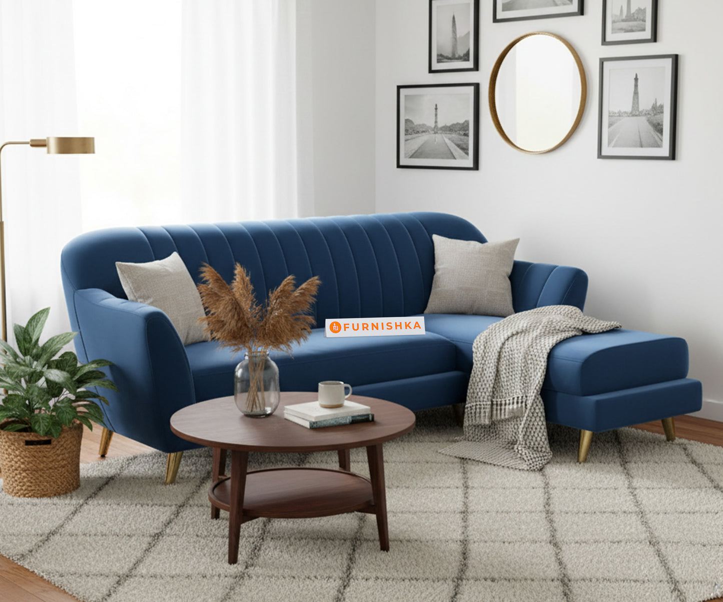Marco Sectional Sofa 2+L RHS - Blue