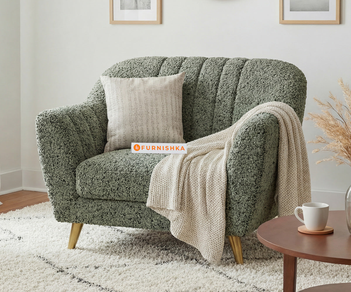 Marco 1 Seater Sofa With Anthology Fabric Green - Furnishka