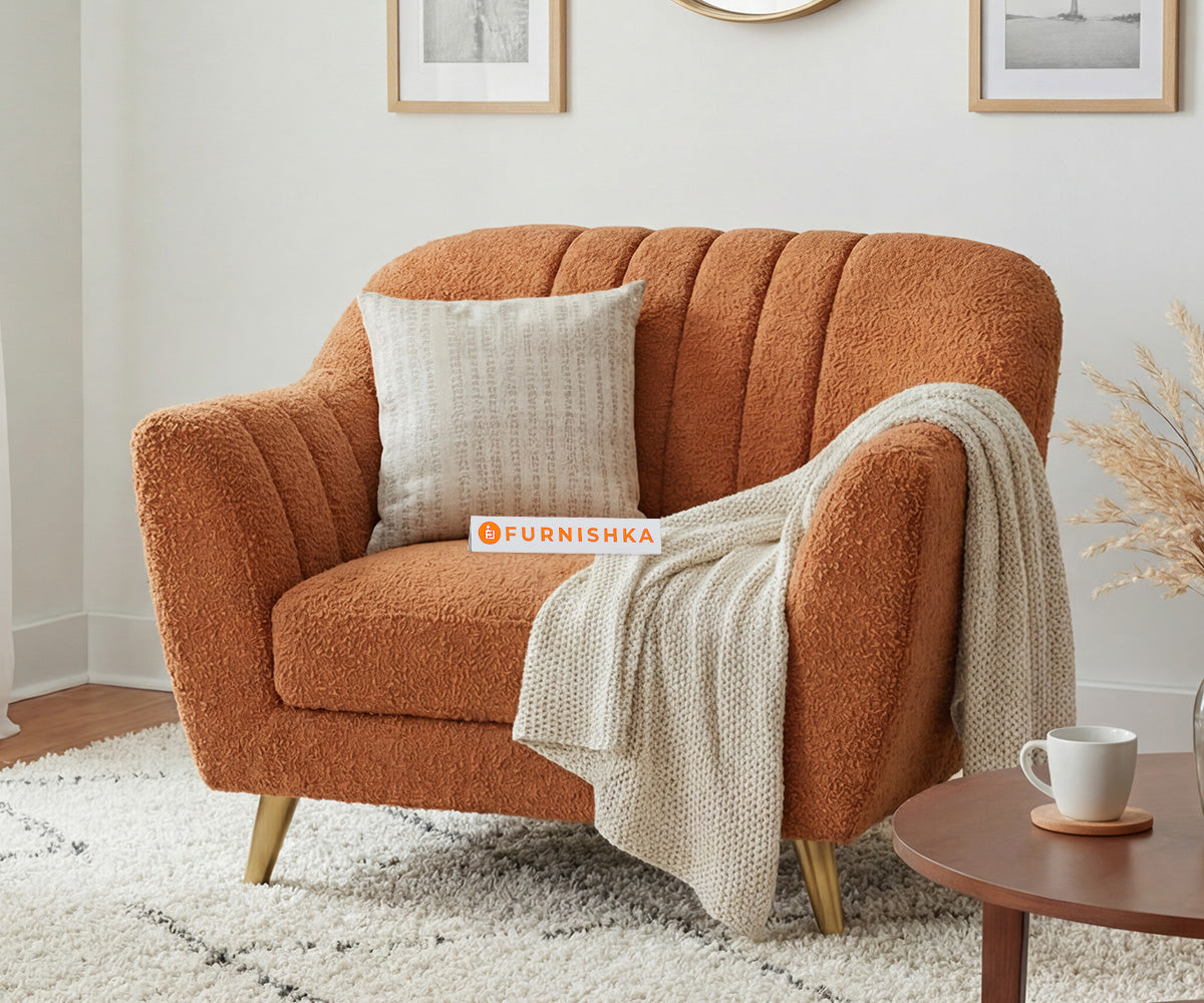 Marco 1 Seater Sofa With Anthology Fabric Orange - Furnishka