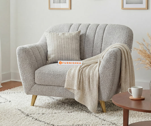 Marco 1 Seater Sofa With Anthology Fabric Light Beige - Furnishka