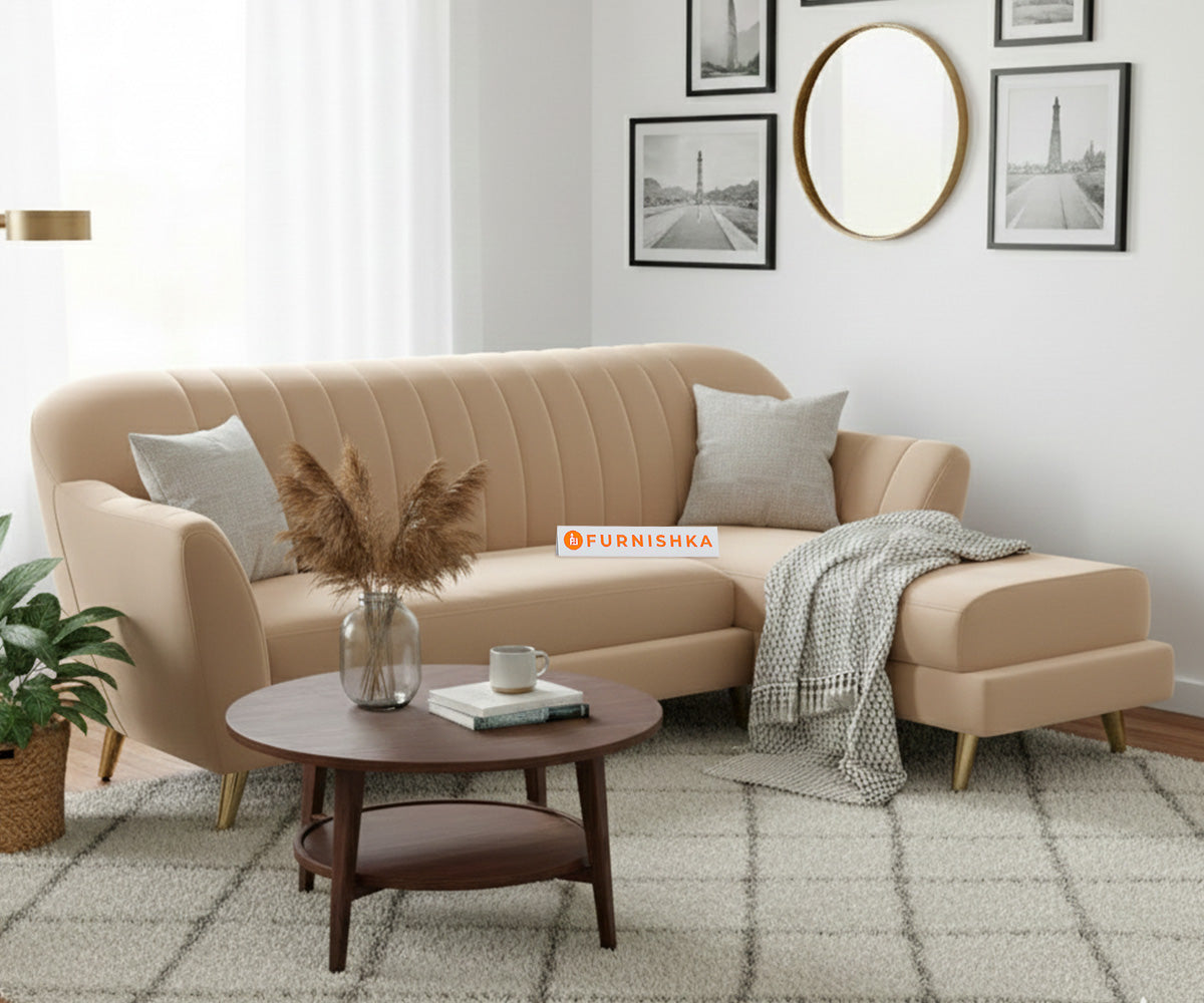 Marco 2 Seater L Shape Sofa RHS - Light Beige - Furnishka