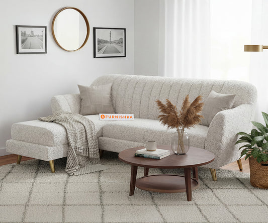 Marco 2 Seater L Shape Sofa with Anthology Fabric Light Beige-LHS - Furnishka