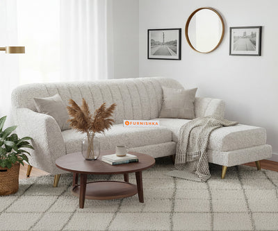 Marco 2 Seater L Shape Sofa with Anthology Fabric Light Beige-RHS