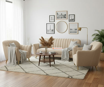 Marco 3+1+1 Seater Sofa Set - Light Beige - Furnishka
