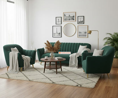 Marco 3+1+1 Seater Sofa Set - Pine Green - Furnishka