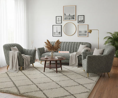 Marco 3+1+1 Seater Sofa Set With Anthology Fabric Green