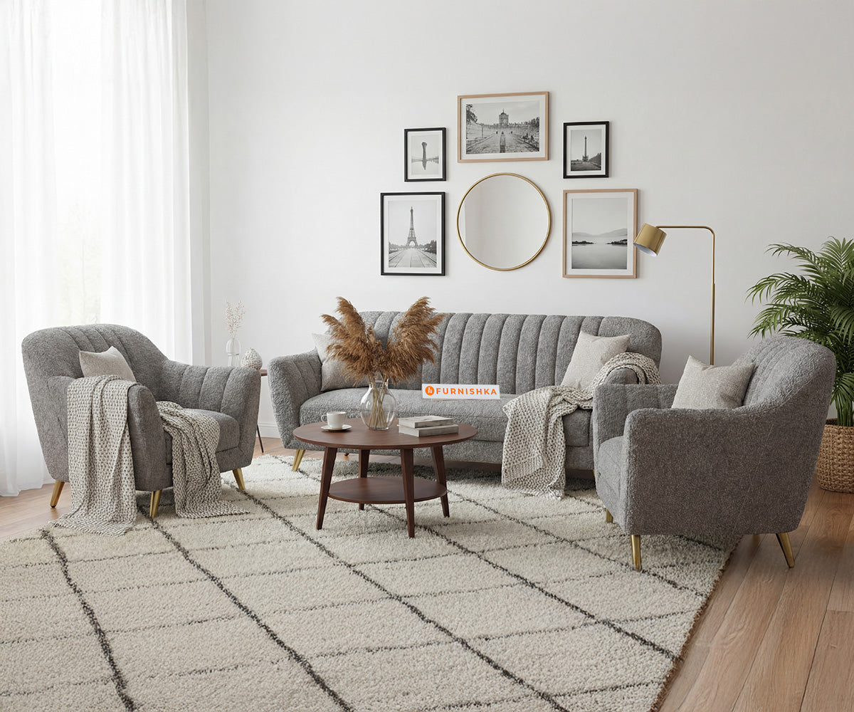 Marco 3+1+1 Seater Sofa Set With Anthology Fabric  Space Grey - Furnishka