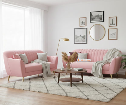 Marco 3+2 Seater Sofa Set - Flamingo Pink - Furnishka 